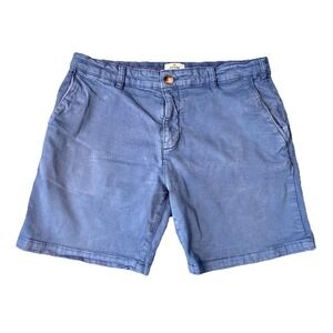 Marine Layer Chino Shorts Men's 34 Blue Organic Cotton Stretch Casual Flat Front